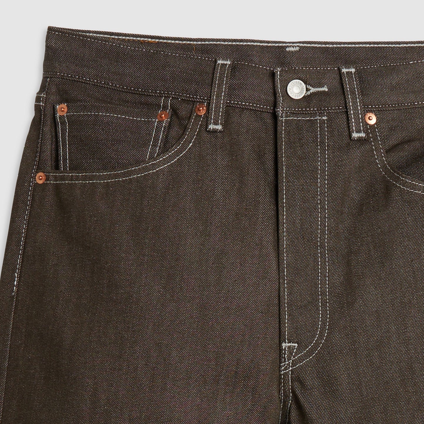 501® Original Men's Jeans - Dark Brown Rigid - Shrink-To-Fit