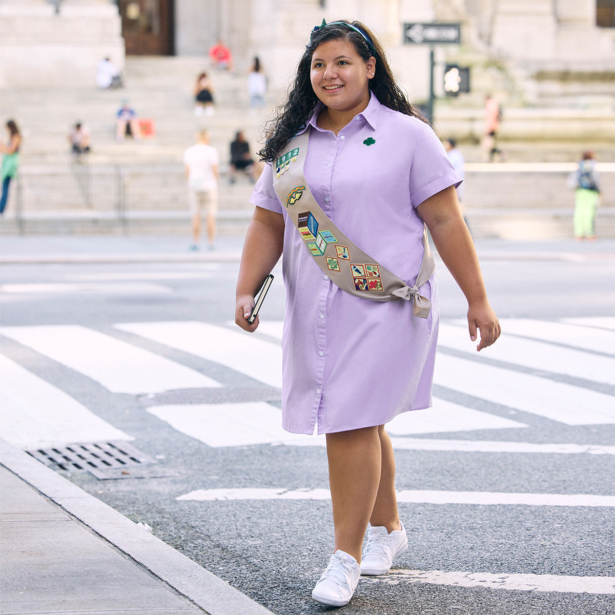 Cadette, Senior, Ambassador Lilac Chambray Shirt Dress