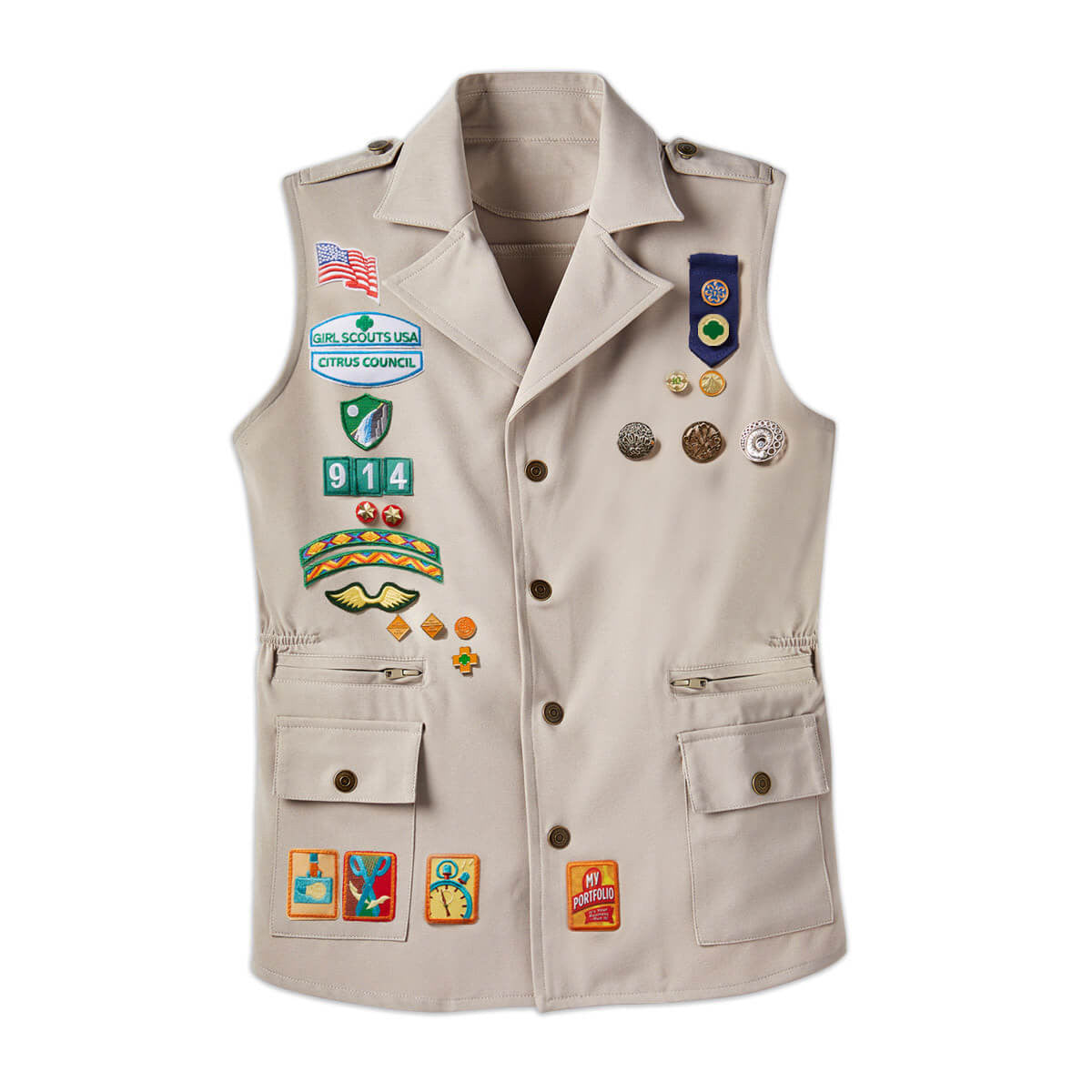 Official Girl Scouts Cadette, Senior, Ambassador Cargo Vest