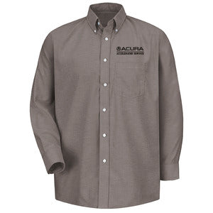 Acura Accelerated Men's Long Sleeve Executive Oxford Dress Shirt - Grey