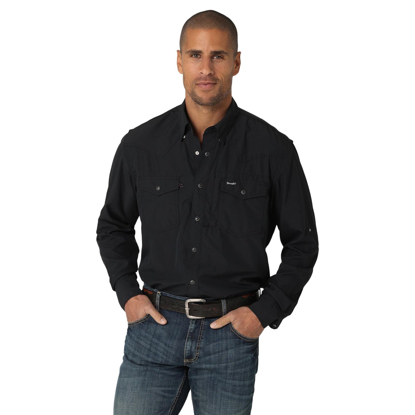Wrangler® Men's Performance Long Sleeve Shirt - Stretch Limo