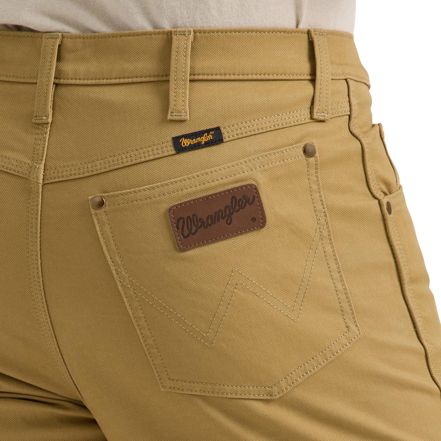 Wrangler® Men's Premium Performance Tough Comfort Cowboy Cut® Regular Fit Canvas Jean - Kelp