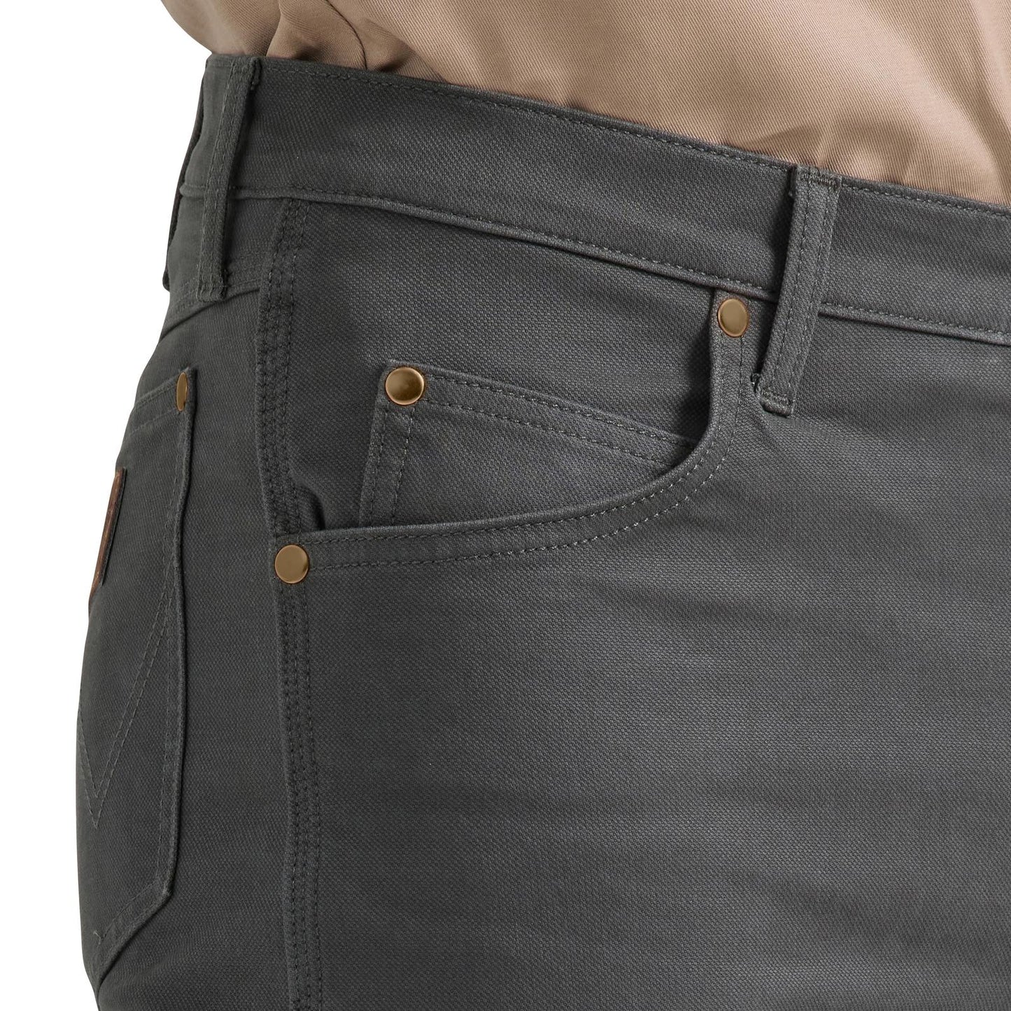 Wrangler® Men's Premium Performance Tough Comfort Cowboy Cut® Regular Fit Canvas Jean - Grey Pinstripe