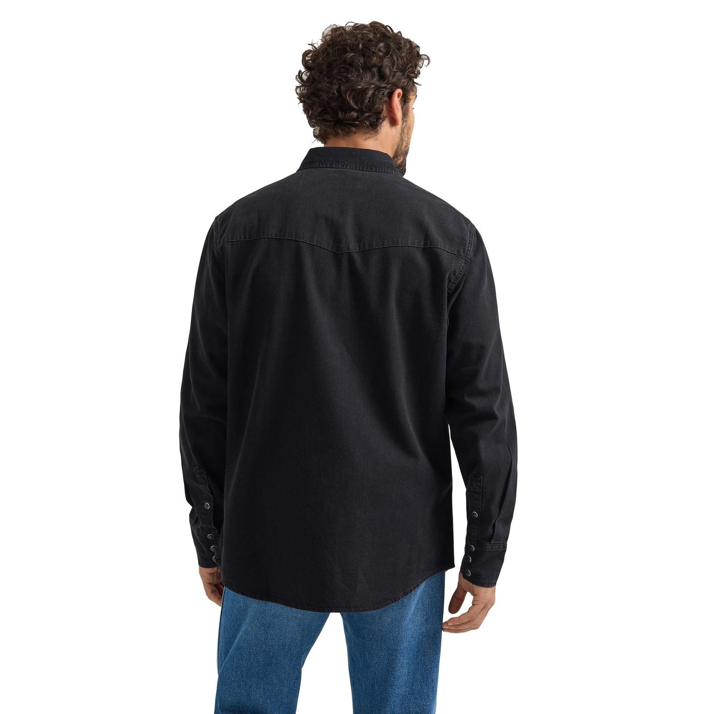 Men's Wrangler® Classic Denim Western Snap Shirt - Black Denim