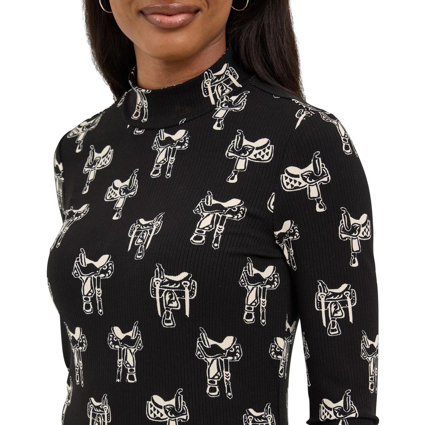 Wrangler Women Retro® Punchy Mock Neck Knit - Black