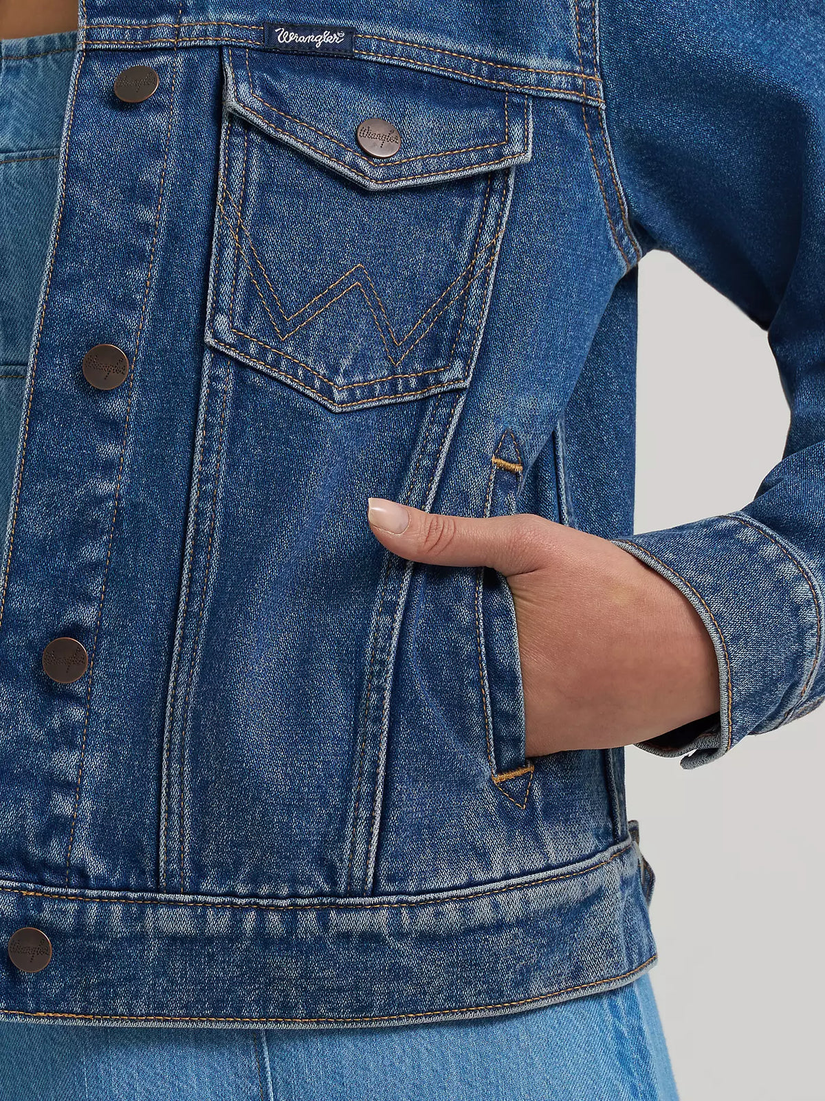 Wrangler® Iconic Western Denim Jacket - Dark Denim - 112373766