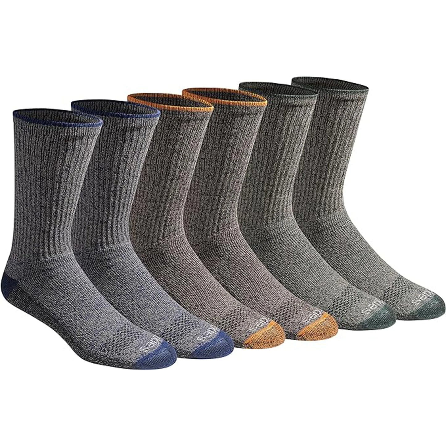 Dickies Men's 6 Packs Dri-Tech Max Cushion Crew Socks, Sizes 6-12