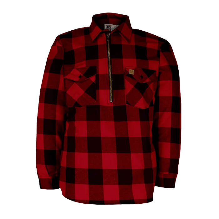 Big Bill Long-Sleeve Premium Flannel Shirt with Half-Zip