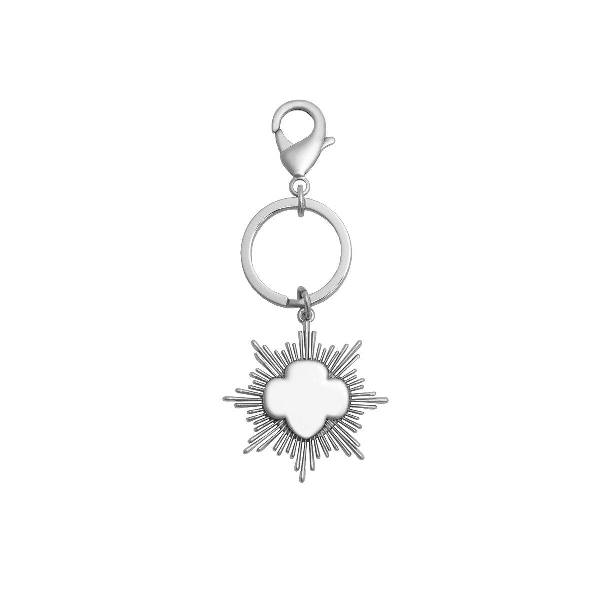 Silver Award Burst Keychain