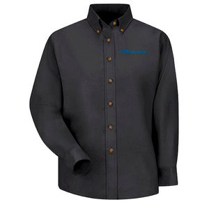 Volkswagen® Women's Long Sleeve Poplin Dress Shirt - Left Chest: Royal Volkswagen - Basics Clothing Store