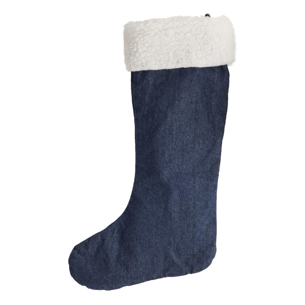 Custom Embroidered Wrangler Denim Christmas Stocking Sherpa - Prewashed