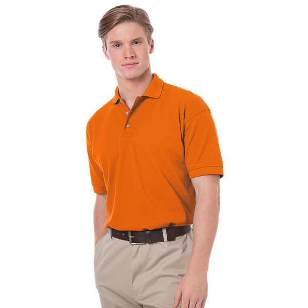 Blue Generation BG2201 Men's Cotton Pique Polo, Orange, 3X-Large (Clearance)