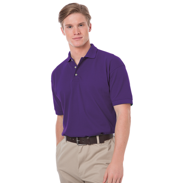 Blue Generation BG2201 Men's Cotton Pique S/S Polo, Purple, X-Large Tall (Clearance)