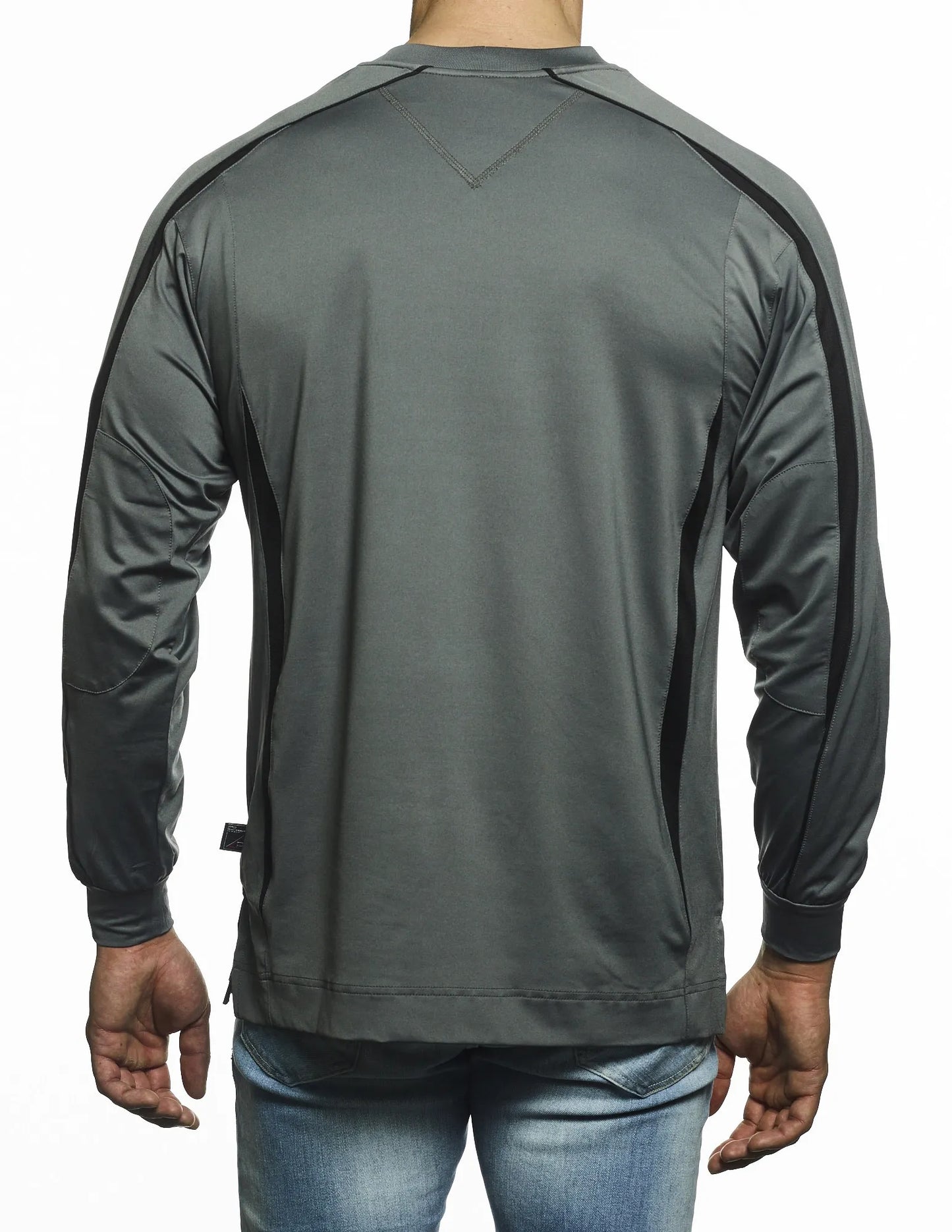 Pro Celebrity Men's Allsport Crew Neck Long Sleeve T-Shirt, Graphite and Black, 2XLarge (Clearance)