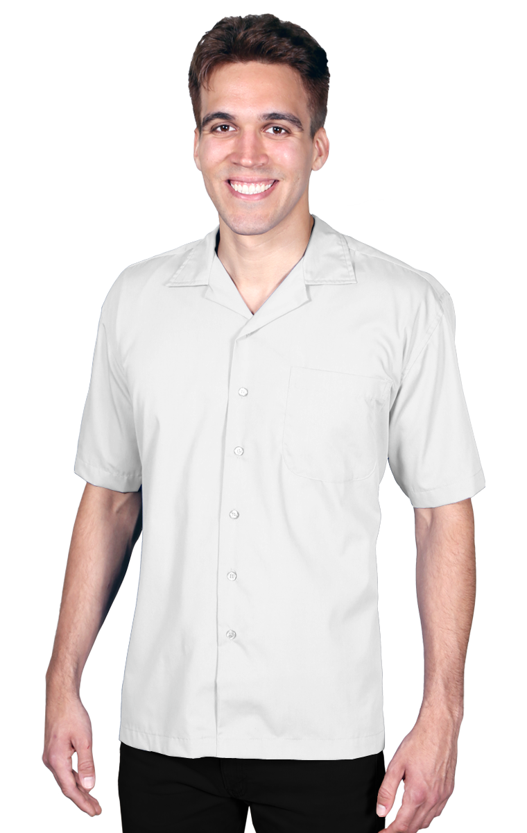 Blue Generation Men's Solid Poplin Camp S/S Shirt