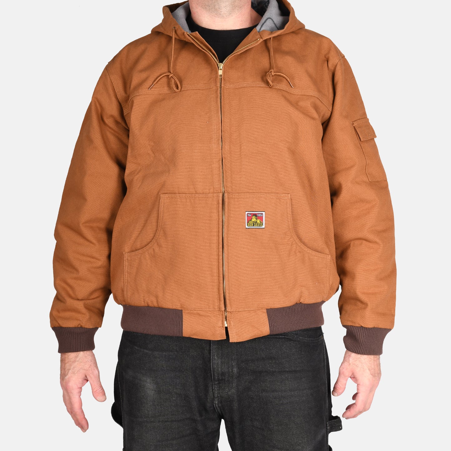 Ben Davis Canvas Hooded Jacket, Front Zipper (349)