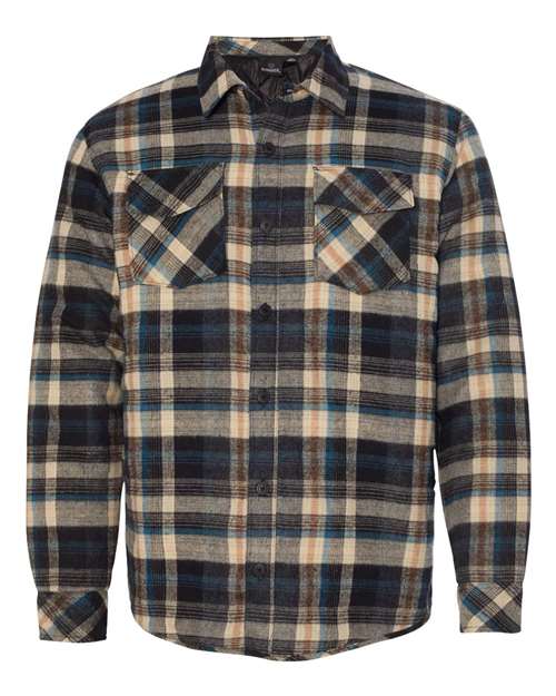 Burnside Yarn-Dyed Long Sleeve Flannel Shirt, Khaki Plaid