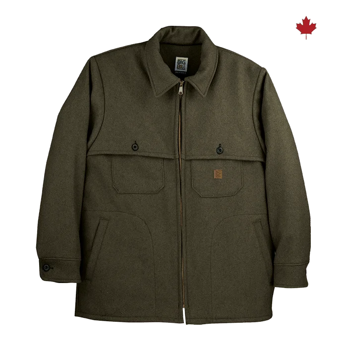 Big Bill Merino Wool Zip Front Jacket - Green -461MER