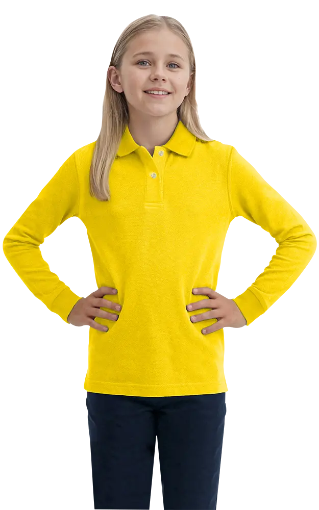 Blue Generation Youth Superblend L/S Pique Polo-BG5207