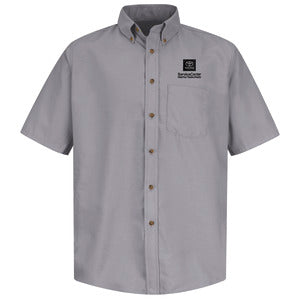 Toyota® Men's Short Sleeve Poplin Dress Shirt - Service Center Logo -Silver -5540SV
