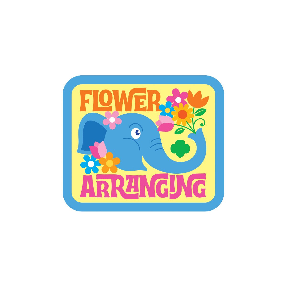 Girl Scouts Flower Arranging Elephant Sew-On Patch - 57408