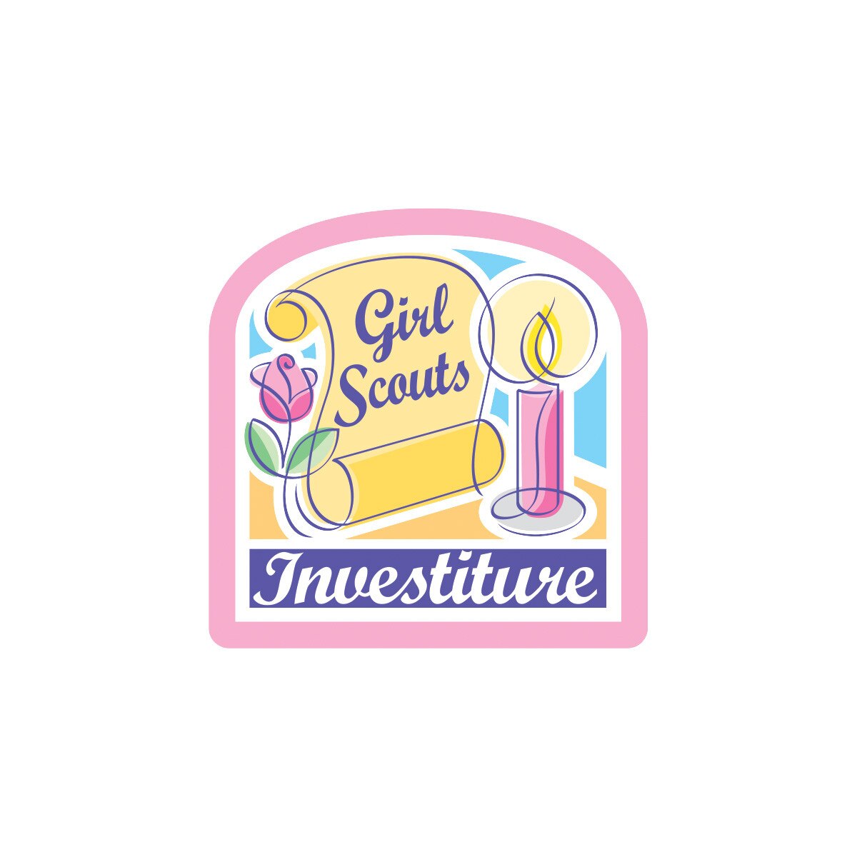 Girl Scouts Investiture Rose and Candle Sew-On Patch - 57419