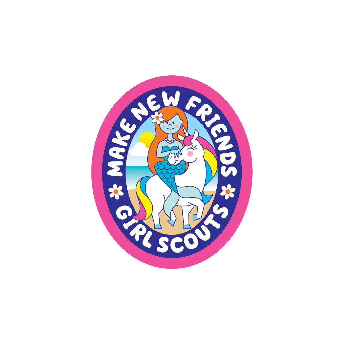 Make New Friends Mermaid Unicorn Sew-On Patch