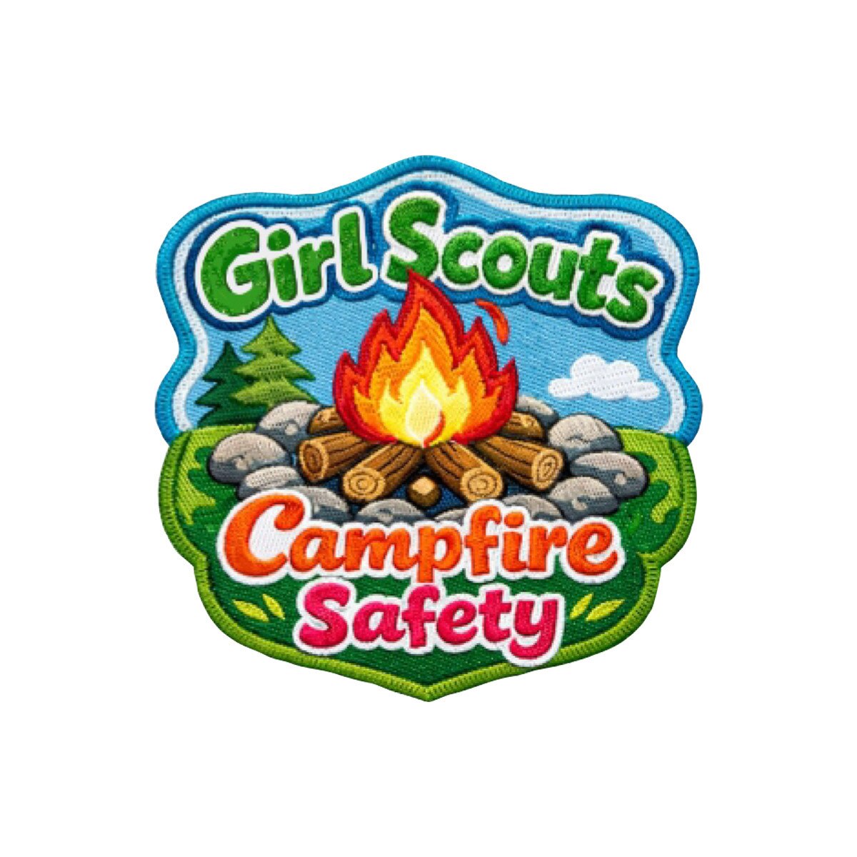 Girl Scouts Campfire Safety Iron-On Patch - 57473