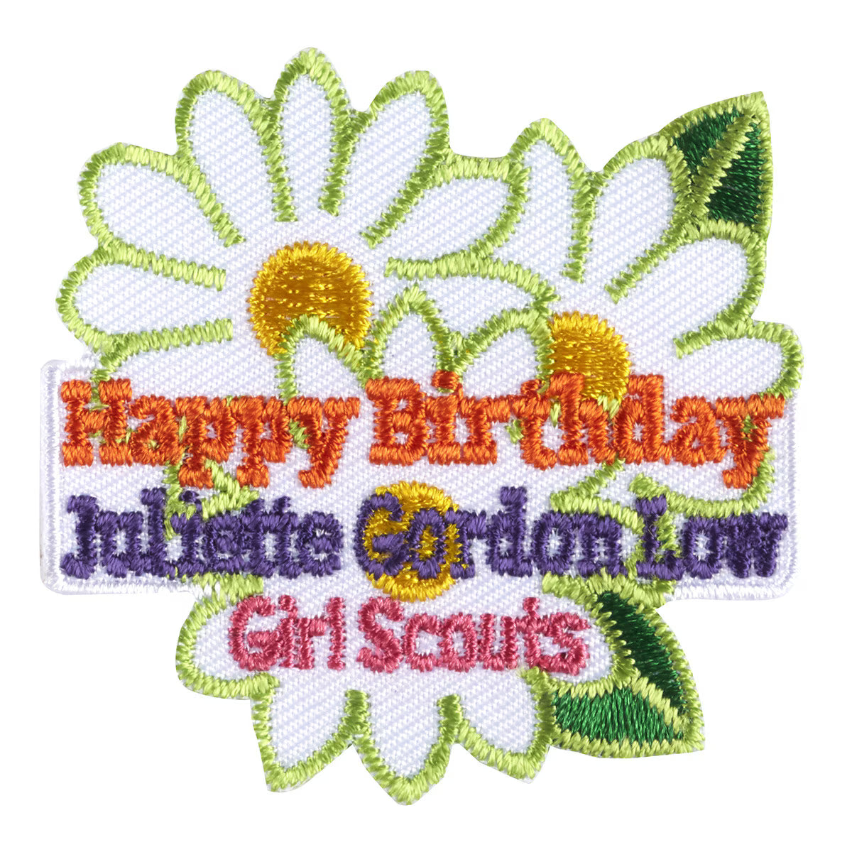 Girl Scouts Happy Birthday Juliette Gordon Low Daisy Iron-On Patch
