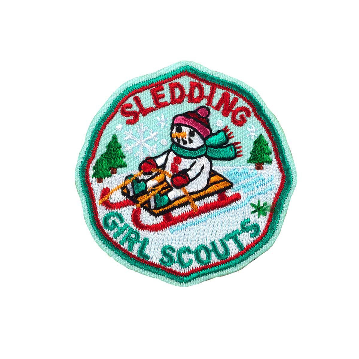 Girl Scouts Sledding Iron-On Patch - 58976