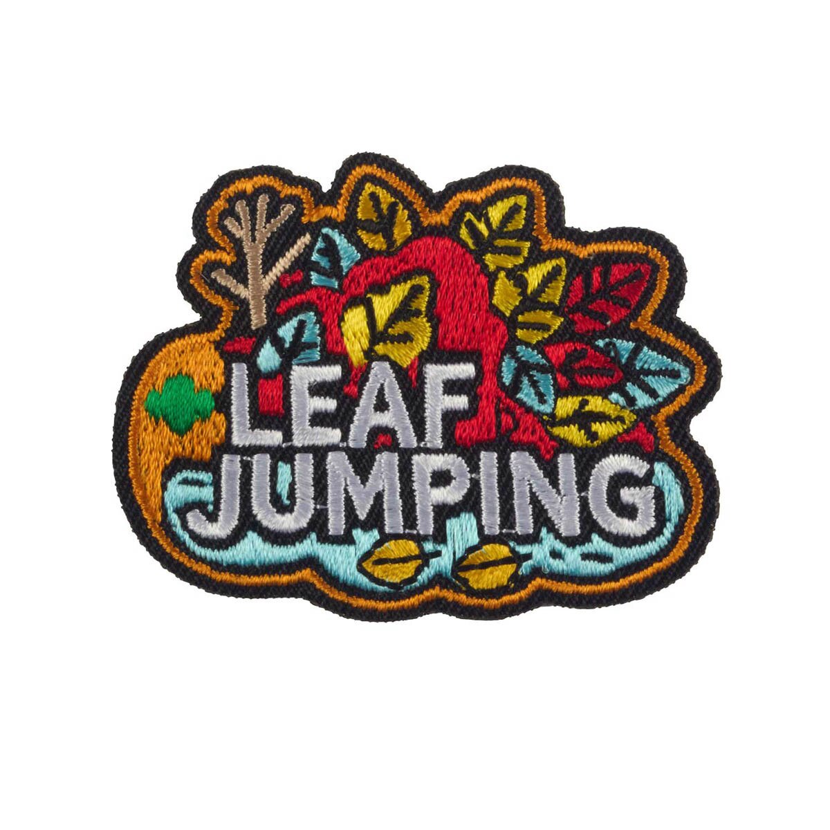 Girl Scouts Leaf Jumping Iron-On Patch - 58979