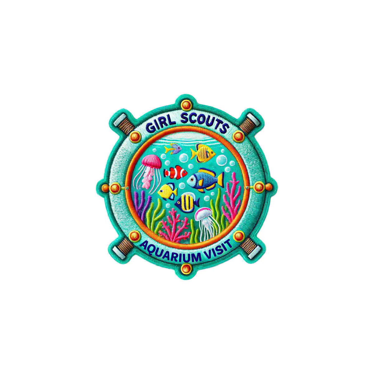 Girl Scouts Aquarium Visit Iron-On Patch - 59032