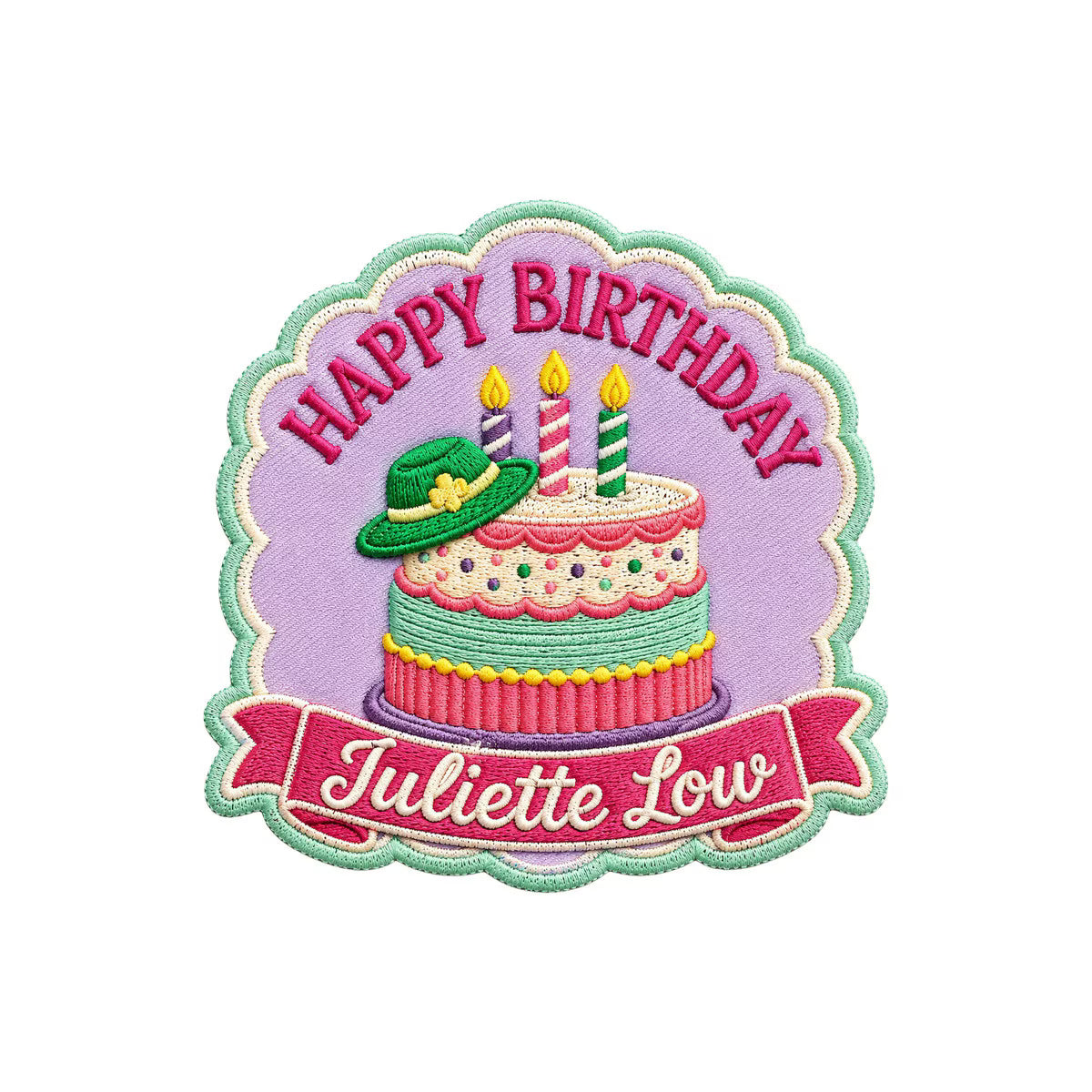 Girl Scouts Happy Birthday JGL Cake Iron-On Patch - 59096