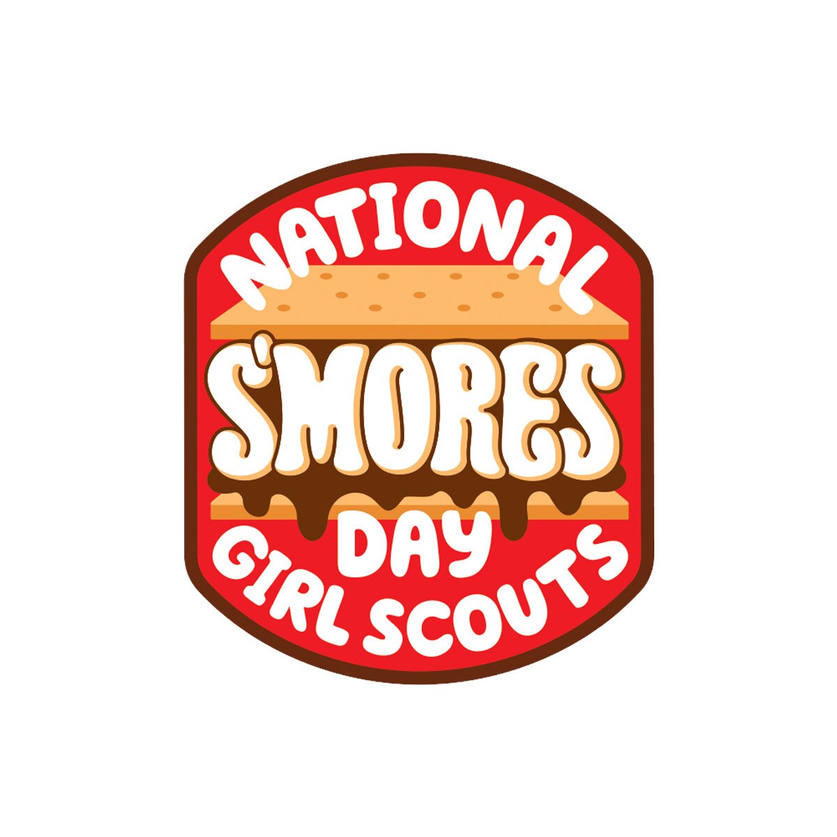 Girl Scout National S'mores Day Iron-On Patch - 59099