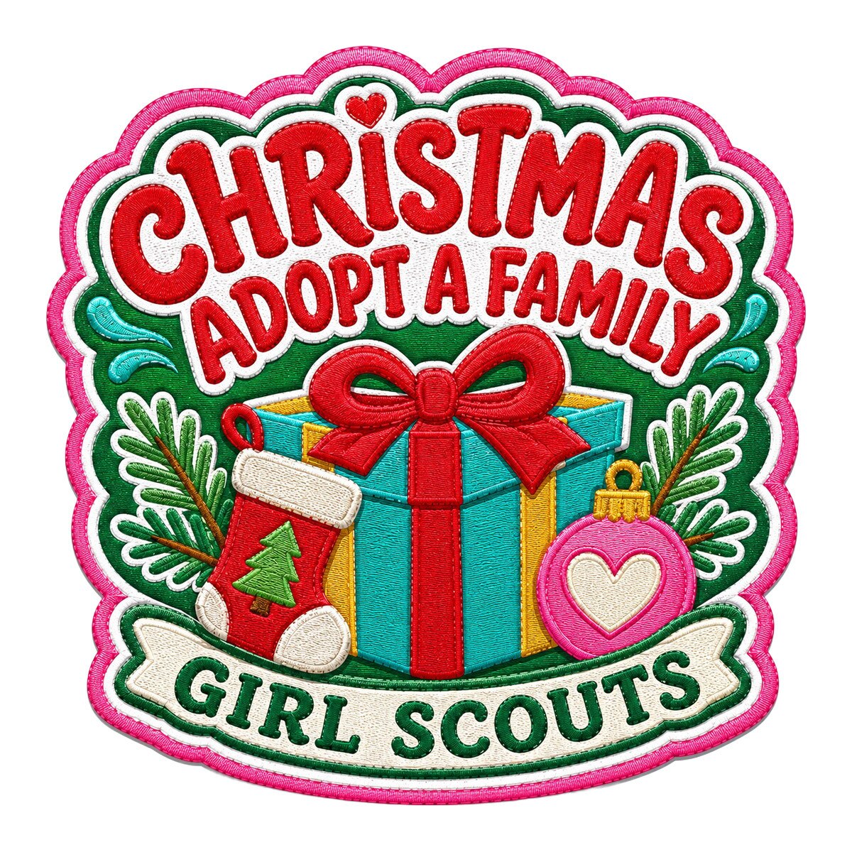 Girl Scouts Christmas Adopt a Family Iron-On Patch - 59207