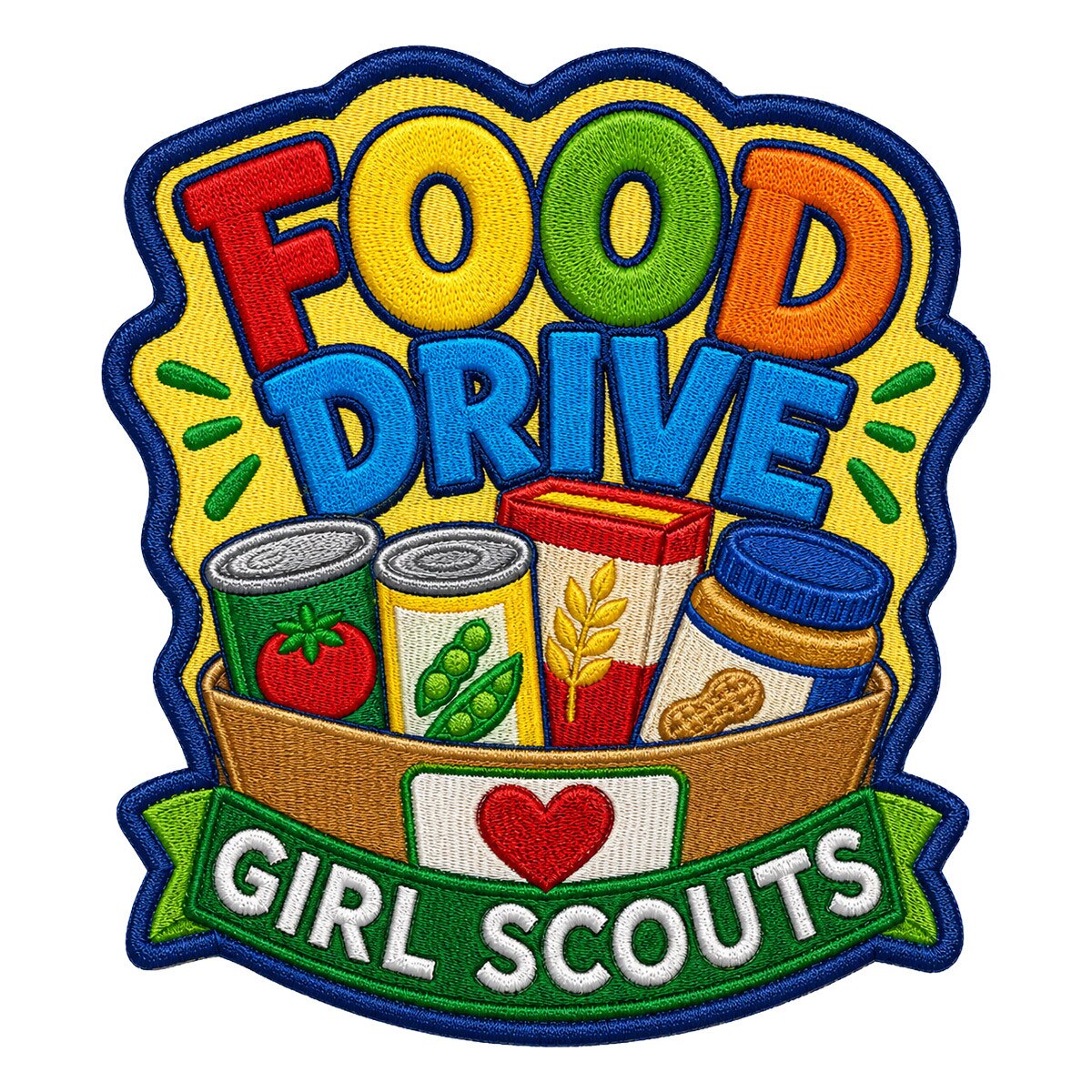 Girl Scouts Food Drive Iron-On Patch - 59227