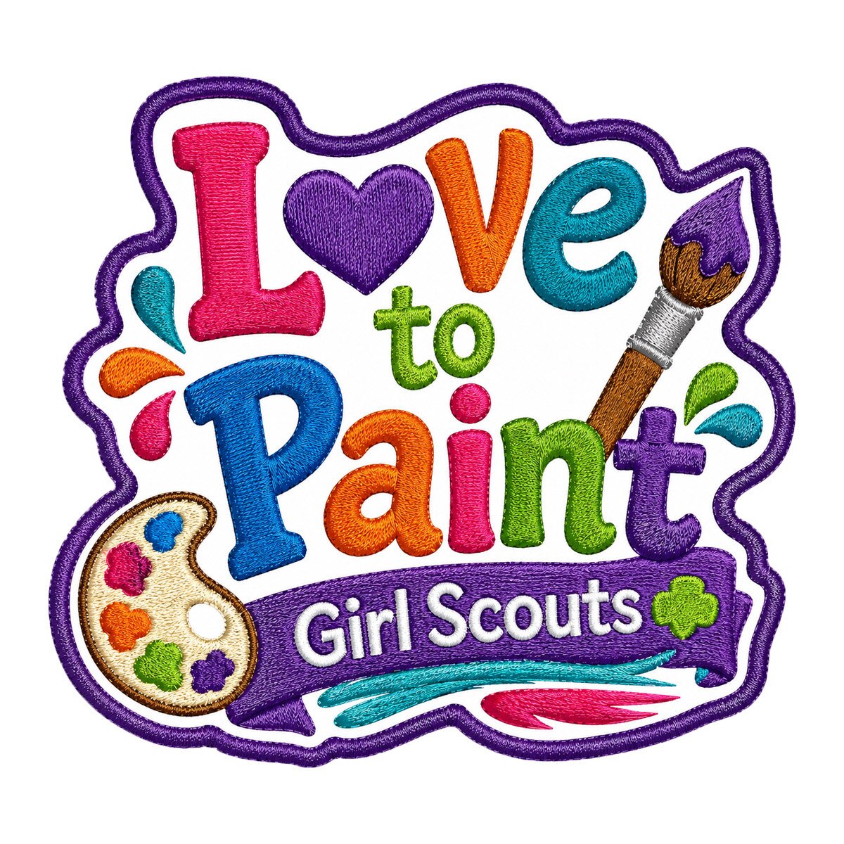 Girl Scouts Love to Paint Iron-On Patch - 59238