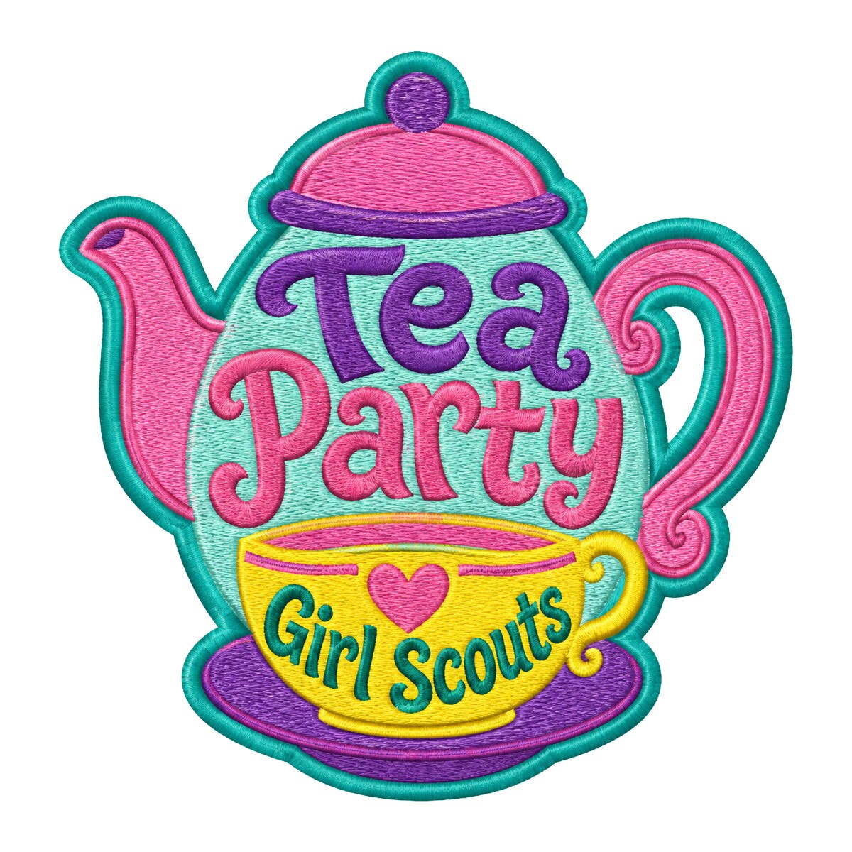 Girl Scouts Tea Party Iron-On Patch - 59246