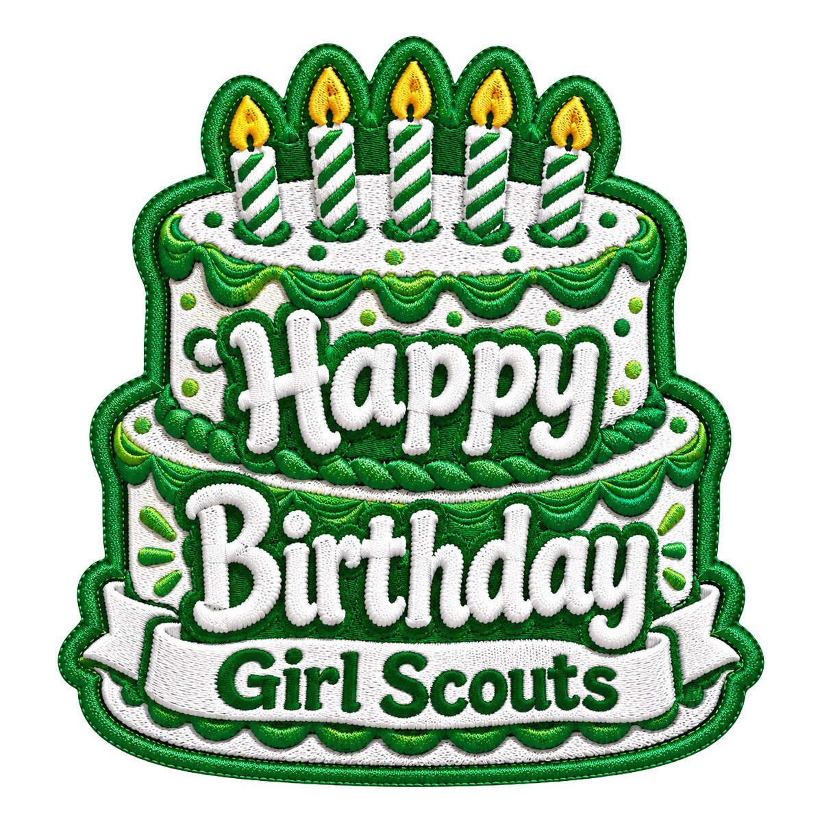 Girl Scouts Happy Birthday Cake Iron-On Patch - 59254