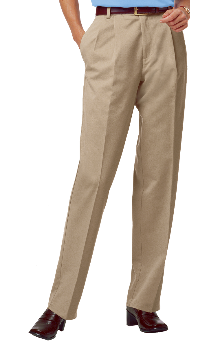 Blue Generation Women Teflon Twill Pleated Front Pant - Basics Clothing Store