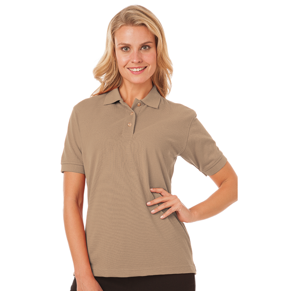 Blue Generation BG6204 Ladies Superblend S/S Pique Polo, Tan, Medium (Clearance)