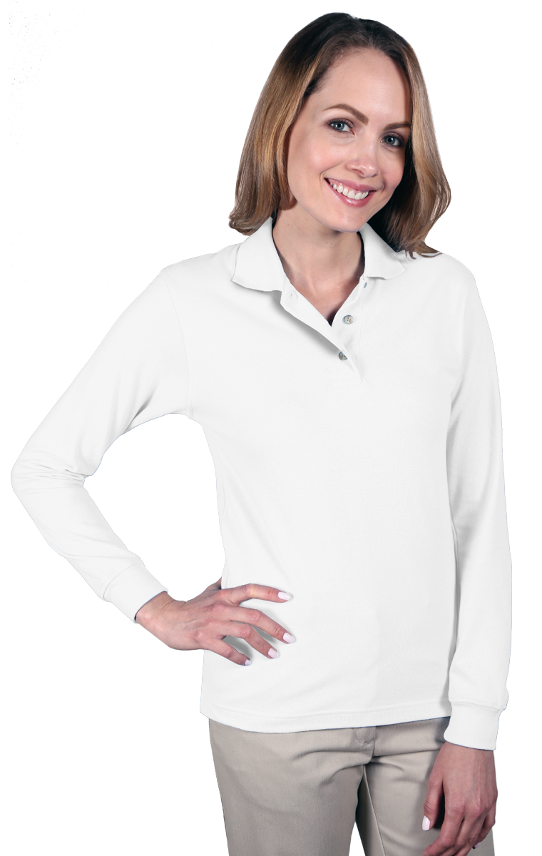Blue Generation Ladies' Superblend L/S Polo-BG6207 -Navy