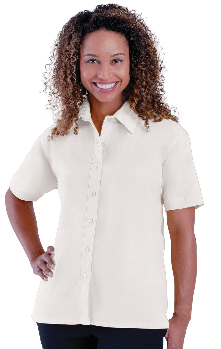 Blue Generation Ladies' Short-Sleeve Value Poplin Shirt-BG6210S