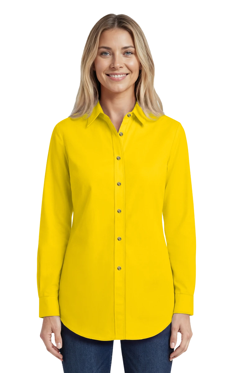 Blue Generation Ladies' Scotchgard Twill L/S Shirt-BG6217