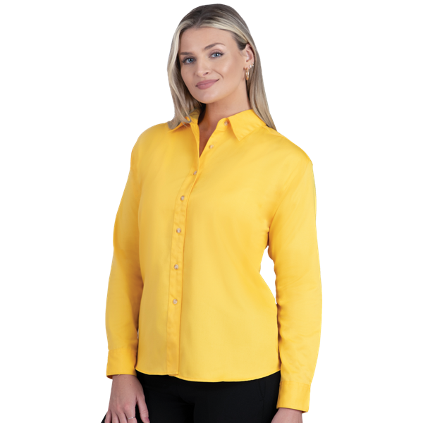 Blue Generation BG6217 Ladies Scotchgard Twill L/S Shirt, Yellow, 3XLarge (Clearance)