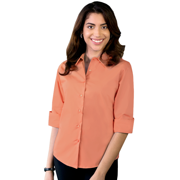 Ladies' 3/4 Sleeve Stretch Poplin Shirt - BG6218