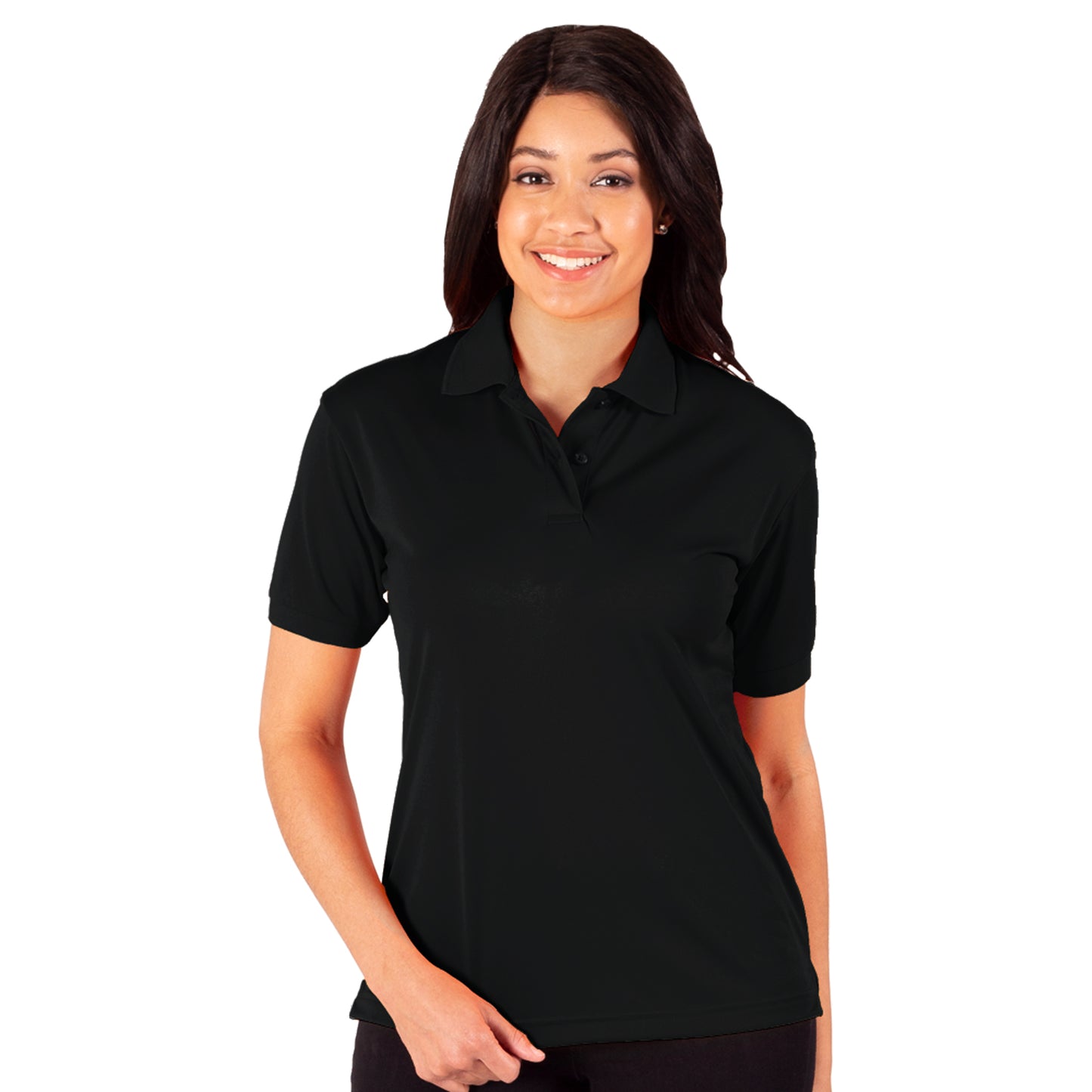 Blue Generation BG6224 Ladies Snag Resistant Wicking Polo, Black, 2X-Large (Clearance)