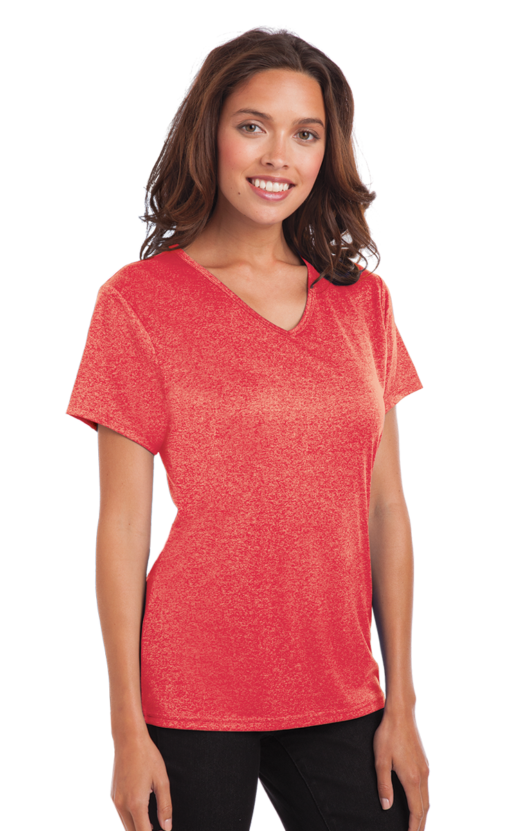 Blue Generation Women Heathered V-Neck Tee