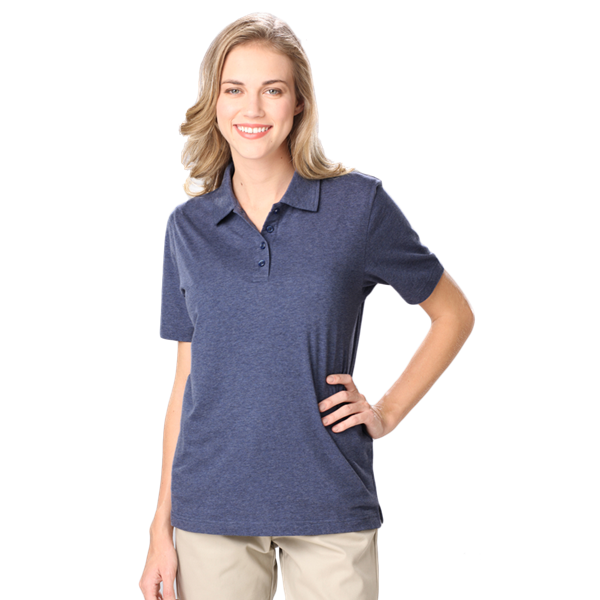 Blue Generation Ladies' Heathered Polo - BG6229C - Clearance - Heather Navy (S, L, 3XL, 4XL)
