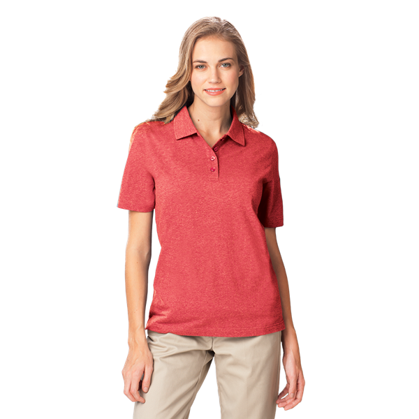 Blue Generation Ladies' Heathered Polo - BG6229C - Clearance - Heather Red (S, M. L. XL. 2XL. 3XL. 4XL)